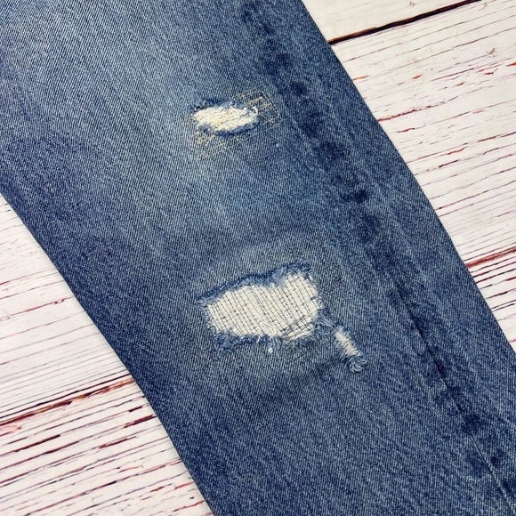 👖|•LEVI'S•| Leather Patch Rad Cool Skinny Straight Wedgie Jeans Size 27👖 - Picture 4 of 10
